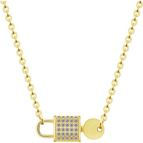 GORGEOUS TALE Factory Sale Reliable Fashion Accessories Crystal Inlaid Series CZ Lock Key Shape Women Dreamcatcher Long Necklace