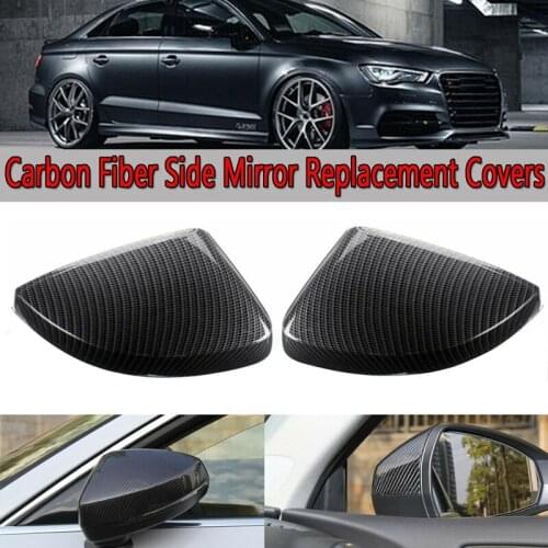 For- A3 S3 8V RS3 Rearview Mirror Cover Carbon Fiber Side Mirror Caps Protector 2013 2014 2015 2016 2017