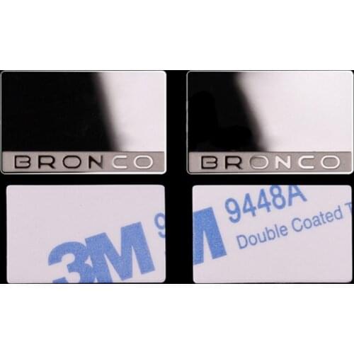 1 pair Stainless Steel Rear View Mirror Lens with Logo for 1/10 Traxxas TRX4 Bronco RC Crawler Car Parts Accessories