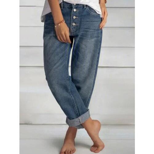 Women Spring Summer Slim Denim Jeans Ladies Casual Loose Straight Long Pants