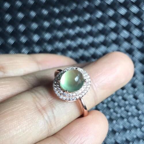 Natural grape stone ring, crystal clear, sleek, 925 silver, womens beautiful jewelry