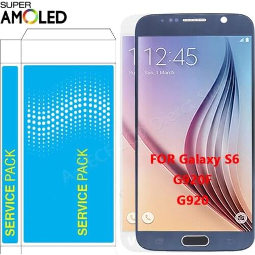 SUPER AMOLED G920F LCD For Samsung Galaxy S6 LCD Display Touch Screen With Frame For Galaxy S6 G920 LCD Screen Repair Assembly