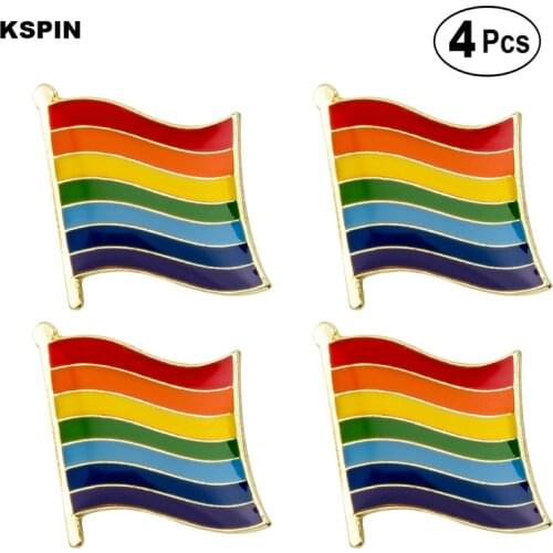 Rainbow Flag Pin Lapel Pin Badge Brooch Icons 4pcs
