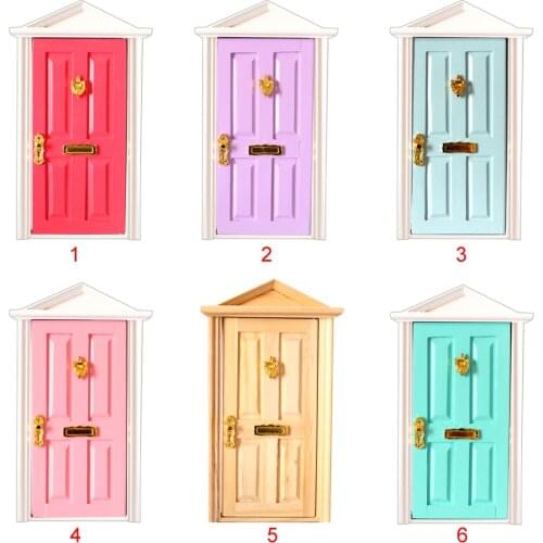 1:12 Dolls House Miniature Wooden Door Window Mailbox Dollhouse DIY Accessories