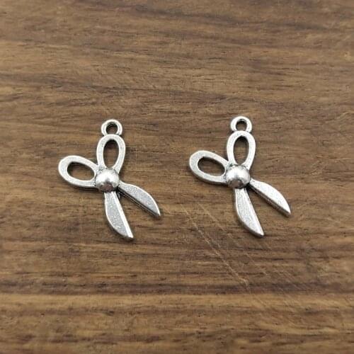 10 pcs Scissors Charms Pendant 20x14mm Tibetan Silver Plated Pendants Antique Jewelry Making DIY Handmade Craft