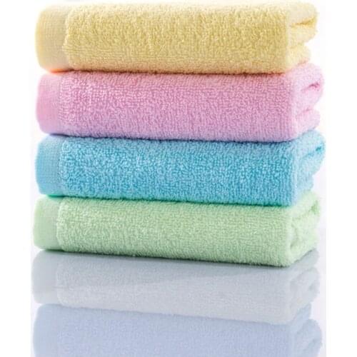 100% Cotton Plain Coloured Towel Genuine Solid Face Hand Towel Quick Dry High Quality Face Towel Size 34*70cm 4 Colour Wholesale