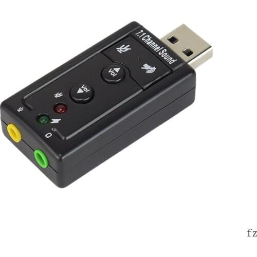 100 Pcs 7.1 External USB Sound Card Adapter USB to Jack 3.5mm Headphone Audio Adapter Micphone Sound Card for Mac Win Computer