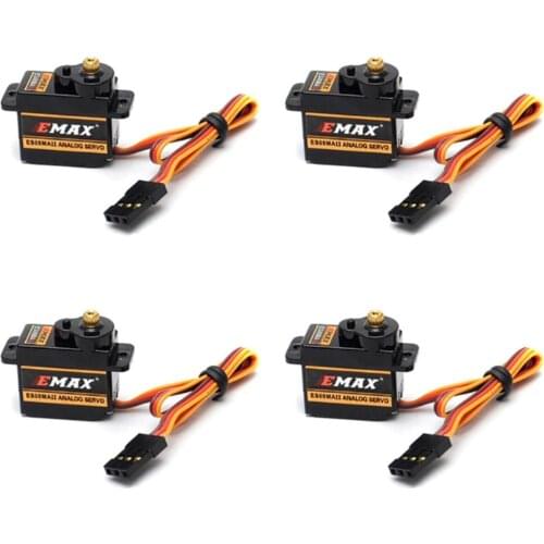 4pcs EMAX ES08MA II cw/ccw rotation Mini Metal Gear Analog Servo 12g/ 2.0kg/ 0.12 Sec Mg90S