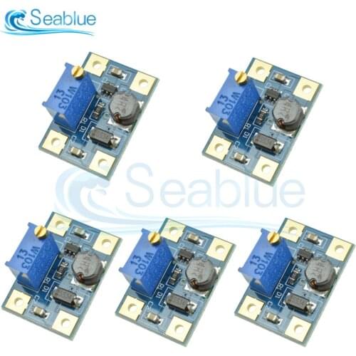 5Pcs/lot 2-24V to 2-28V 2A DC-DC SX1308 Step-UP Adjustable Power Module Step Up Boost Converter Board For DIY Kit