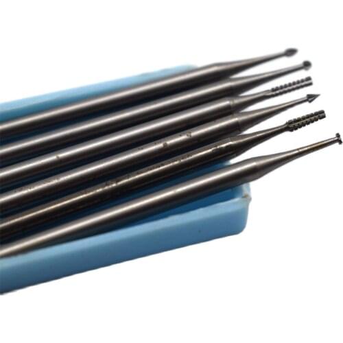 6PCS Steel Burs for Stone Setting Jewelry Drilling Polishing Bit Dental Grinding Carving Needle shank size 2.35mm