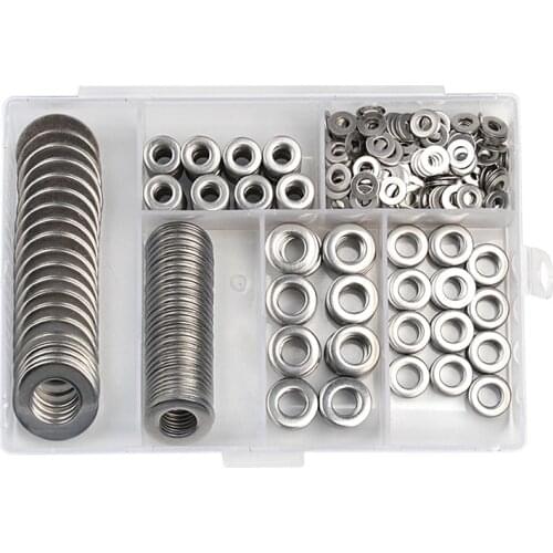 660 Pcs/Set M3 M4 M5 M6 M8 M10 Stainless Steel Washer Plain Washer Kit Screw Fastener Hardware Set General Repair Seal Ring Set