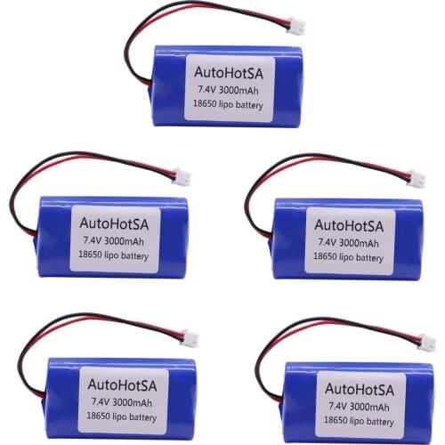 7.4V 3000mah 18650 li-ion battery pack with XH2.54 2P Plug 7.4V high capacity 18650-2S lithium battery upgrade 3000mah wholesale