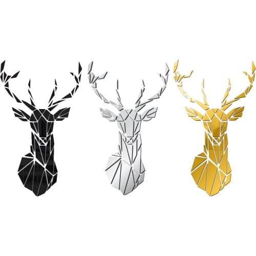 Acrylic 3D Deer Wall Stickers Large Wall Decal Easy to Install & Apply DIY Decor Sticker Home Office Art Decoration