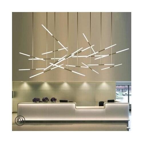 Free shipping LED Acrylic Office Restaurant Bar Counter Front Desk Cafe Chandelier, Material: Aluminum + Acrylic