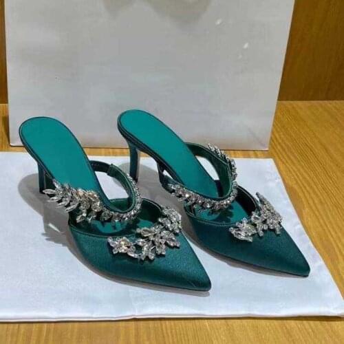 Luxury Brand Peep Toe Thick Sole Women Slippers Green Towel Platform Women Slides Runway Flip Flops Women Street Style Mules