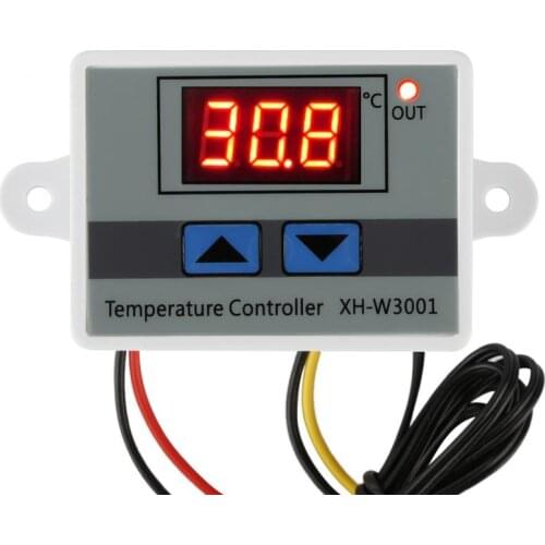 220V Digital LED Temperature Controller XH-W3001 For Incubator Cooling Heating Switch Thermostat Sensor