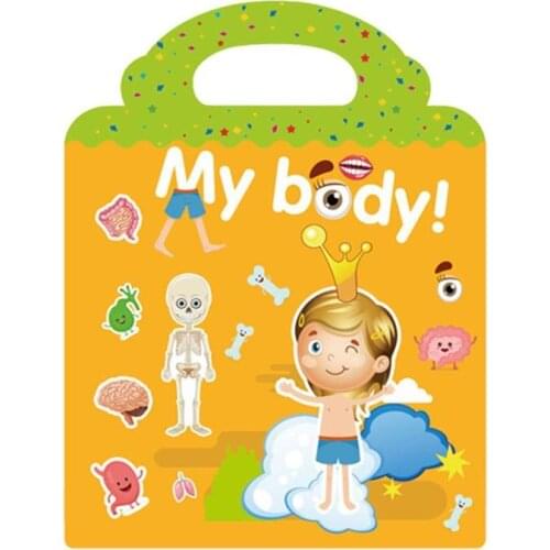 Children Toys Sticker Play Set Reusable Static Sticker Books PVC Cute Window Animal Sticker Early Educational Toys For Kids Gift