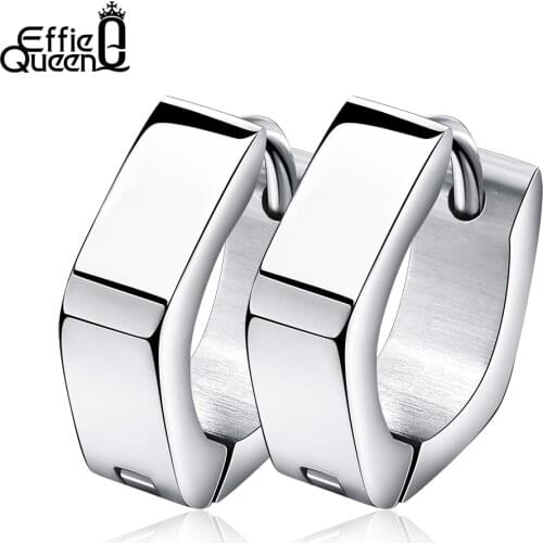 Effie Queen Geometric 316L Stainless Steel Women Earrings Wholesale Price High Polished Cute Fish Design Stud Earrings IE25