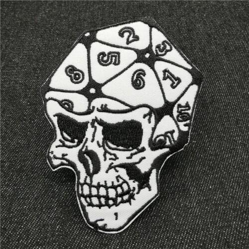 Hippie Skull Patches For Clothing Punk iron on embroidery Patch Ghost Black White Ironing Sticker Denim Jacket Jeans Badges