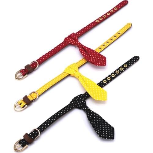 Dot Printed Canvas Cat Collar Dog Collar for All Cats and Small Medium Dogs 3 Colors Available and Cat Leash Dog Leash