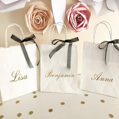 Creative Shopping Bag Wedding Festival Gift Box Custom Name Wallsticker Vinyl Self Adhesive Wallpaper Decal Removable Stickers