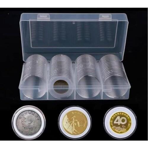 20Set 60grids Coin Capsules Round Plastic Coin Holder Box Case Container With Storage Organizer Box for Coin Collection Supplies