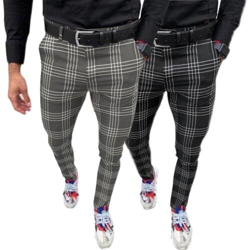 Fashion New Mens casual fashion small feet slim business suit pants British style tether skinny pants