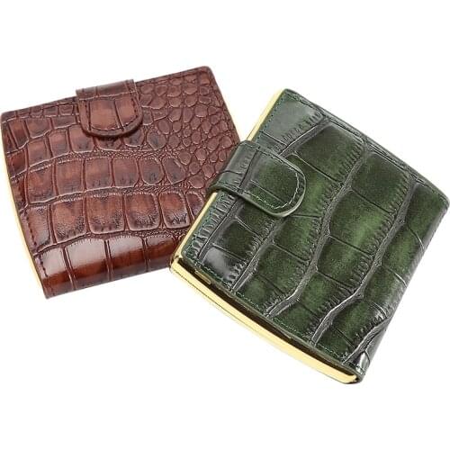 Fashion Soft PU Leather Cigarette Case with Gift Box Container 10 Pcs Regular Size Cigarettes Tobacco Holder Pocket Box Storage