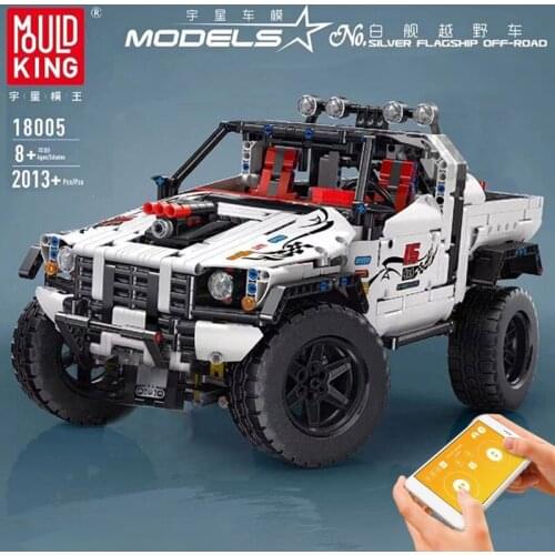Mould King Remote Control APP World White Ship Off-road Climbing Car Model Building Block Toy Christmas Gift 18005