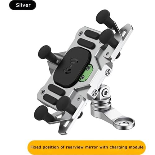 Motorcycle Mobile Phone Holder Solar Cell Phone Charging Function Phone Mount Motor Cellphone Clip For Iphone Samsung Huawei