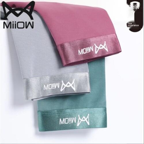 MiiOW Genuine Underwear Mens Boxer Shorts Waist Cotton Antibacterial Crotch Breathable Trend Personality Mens Boxer Shorts
