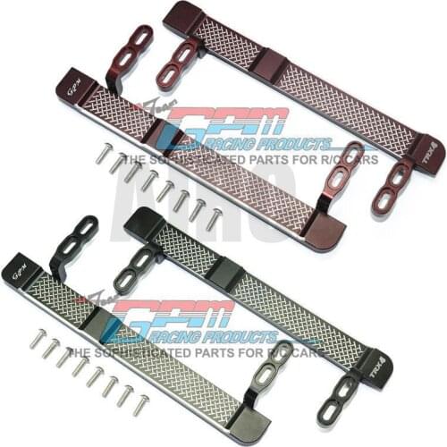 New2PCS Aluminium Alloy Left And Right Metal Side Pedals Foot Step Panel Anti-Skid Plate For 1/10 Traxxas TRX-4 RC Car Parts