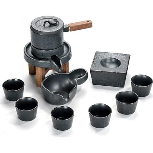 Hot sale Semi-automatic Tea Ware Graphite Ceramic Lazy Anti-scalding Full Set of Kungfu Household Tea Maker Set