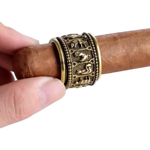Portable Luxury Cigar Ring Gold-plated Ring Cigar Rack Creative Jewelry Holder CLR-2019JKb