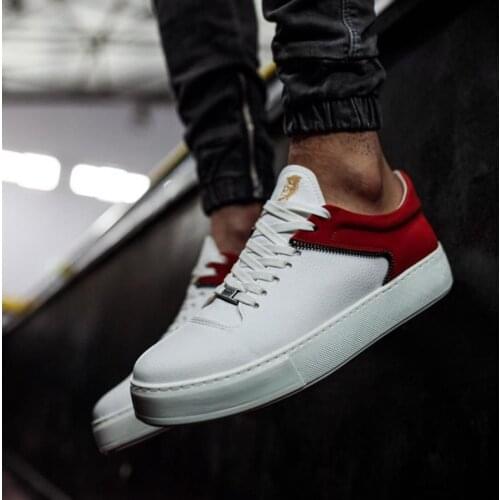 Knack Casual Male Summer Shoes 099 White Red Street Fashion New Season New Creation Cool Comfortable Style