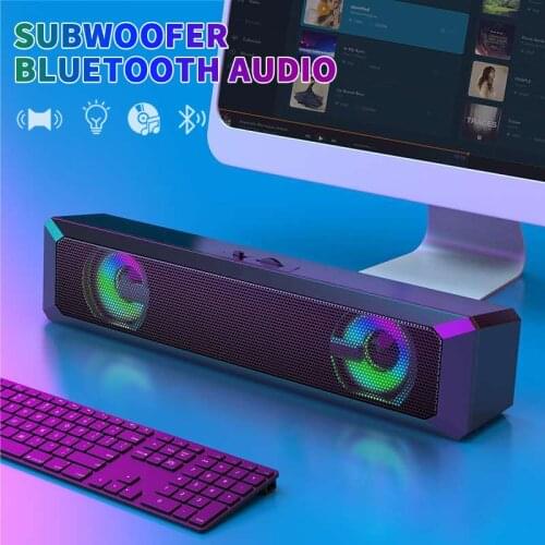 Wired USB+Wireless Bluetooth Computer Speaker Bar Stereo Subwoofer Bass Speaker Surround Sound Box For PC Laptop Phone TV Tablet