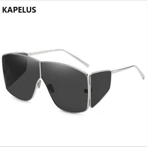 KAPELUS sunglasses Big frame sunglasses Dark green UV400 sunglasses Metal windshield