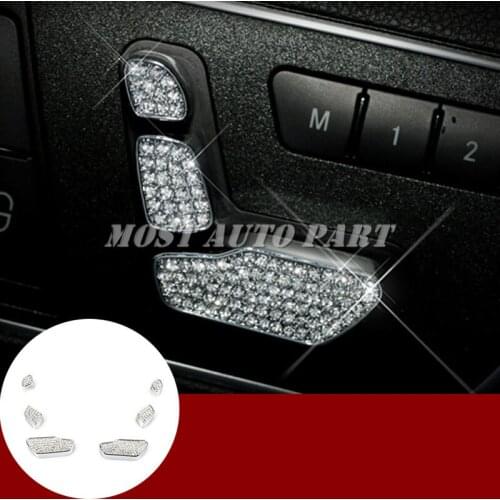 Rhinestone Style Seat Adjust Button Trim Cover For Benz GLK X204 2008-2015 Car accesories interior Car Trim