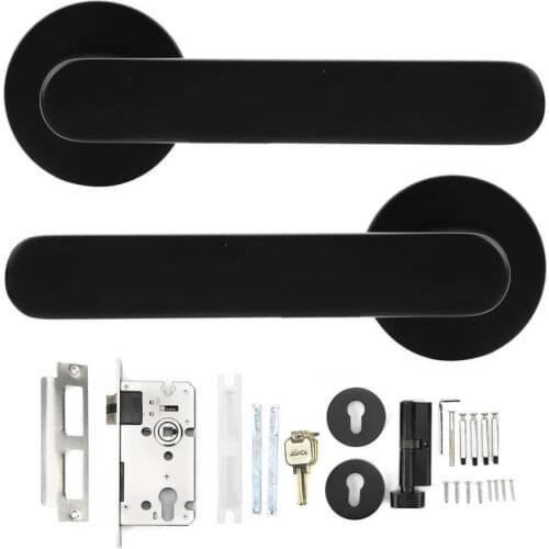 Quiet Mechanical Handle Lock Zinc Alloy Anti-Theft Split Lever Lockset for Indoor Bedroom Wooden Door