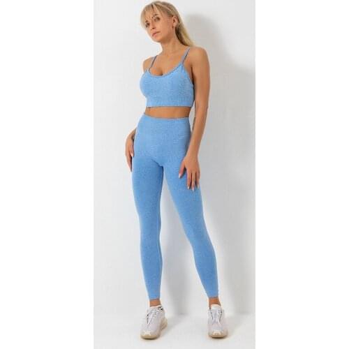 Comfortable Sport Clothes For Women Seamless Yoga Set Fitness Sports Suits Bra High Waist Leggings GYM Training Running Workout