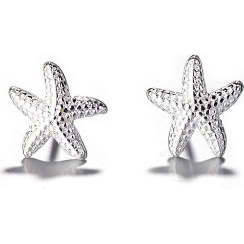 925 Sterling Silver Star Charm Stud Earrings For Women Party Jewelry Female Pendientes eh943