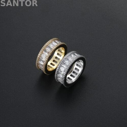 Big Bling Zircon Stone Gold Rings for Women Fashion Wedding Engagement Love Ring Hip Hop Jewelry New