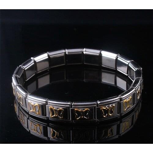 Womens Jewelry Butterfly Elastic Stainless Steel Stretch Energy Sports Talian Charm Magnetic Germanium Bracelet Fashion ST34