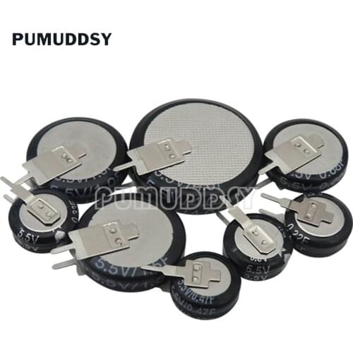 1piece H Type 5.5V Super Capacitor 0.1F 0.22F 0.33F 0.47F 1F 1.5F 4.0F Button Farad Capacitor