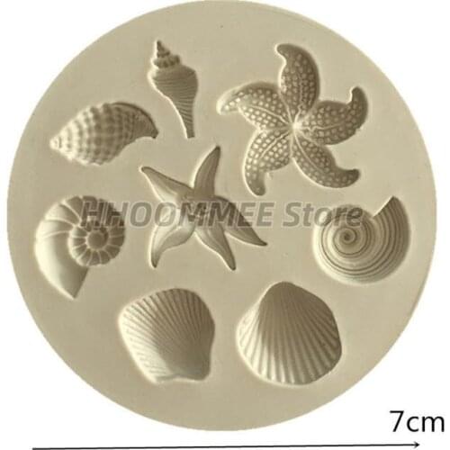 DIY Birthday Cake Mold Ocean Conch Sea Shells Silicone Chocolate Stencil Making Frame Decor Baking Template Jewelry Tools