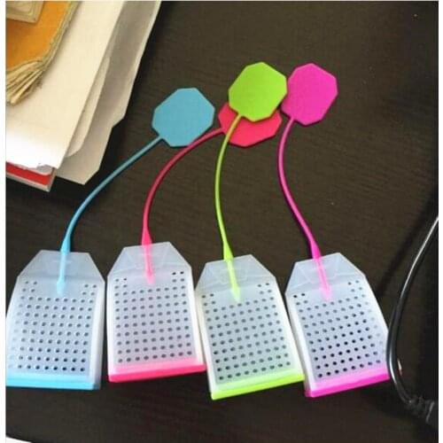 1 Pcs Bag Shape Silicone Tea Strainer Herbal Spice Infuser Filter Diffuser Kitchen Tools random color