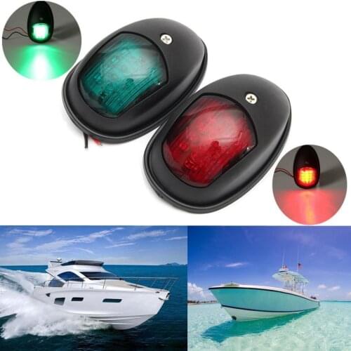 2 Pieces Navigation Light Boat Light Stainless Steel Marine LED Navigation Side Lights (Red Green)