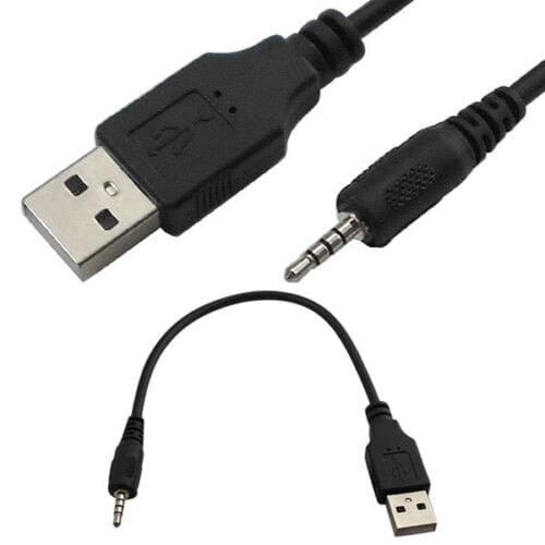 2PCS Interface Cable Cord USB 2.0 TO 2.5mm Jack Plug File Transfer MP3/MP4 charging audio conversion data cable Bluetooth