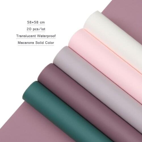 20pcs Translucent Waterproof Flower Wrapping Material Florists Supplies DIY Scrapbook Craft Paper Bouquet Wedding Decor 58*58cm