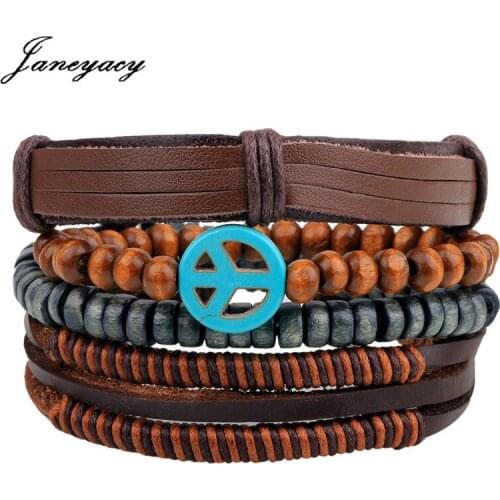 2018 1set/3pcs/4pcs Vintage Leather Bracelets For Women Punk Bible Leather Bracelet & Bangle Male Wristband Wrap Men Jewelry